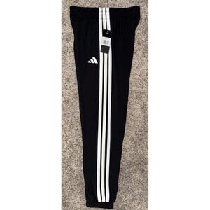 Adidas Black w/ White 3-Stripes Jogger Pants Youth Large 14 Lightweight AK 10060